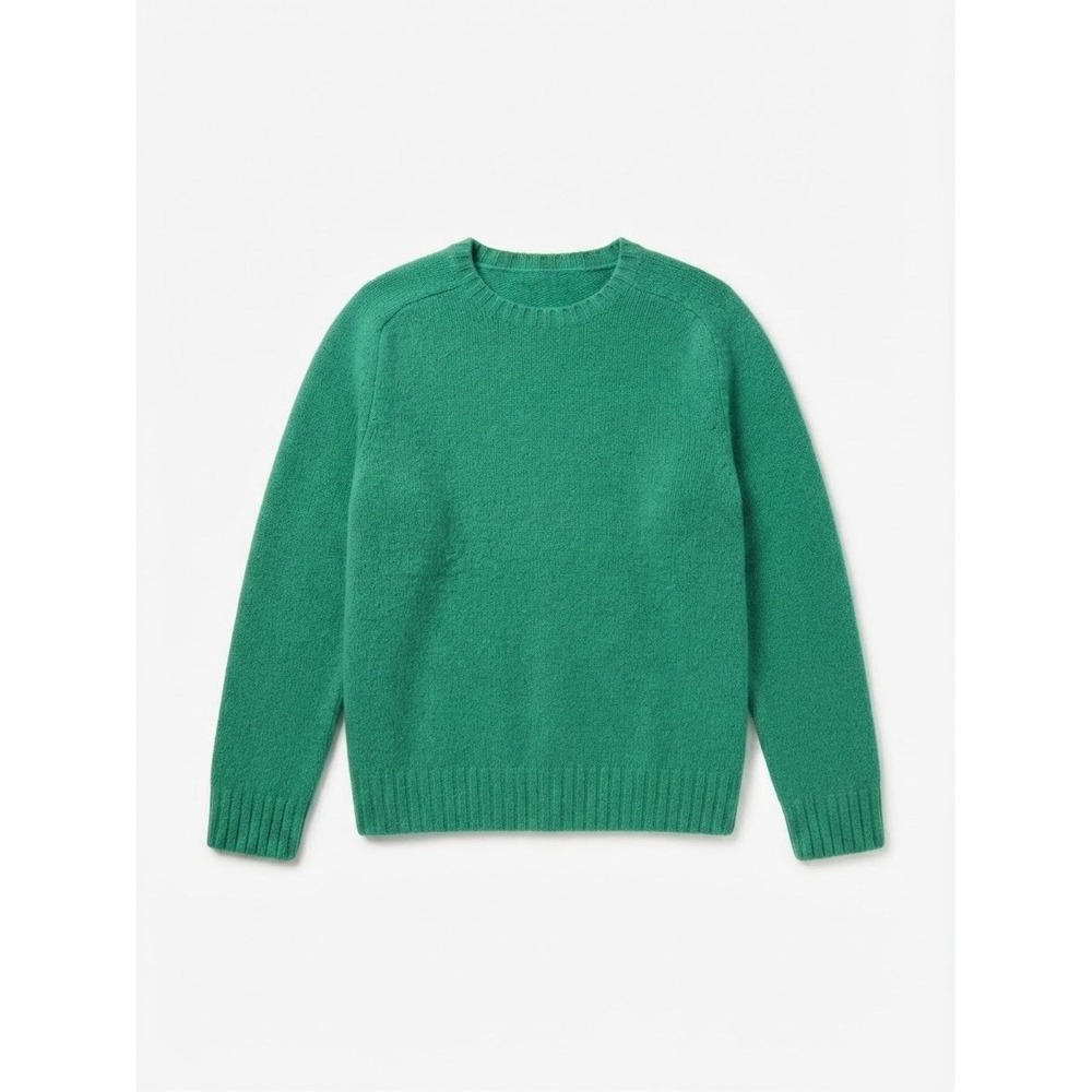 Mens Polo Ralph Lauren Wool Sweater L Green Preppy Winter Warm Classic
